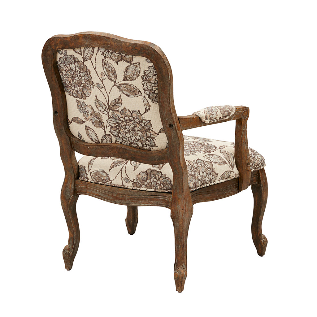 Camel Back Exposed Wood Chair Multi Polyester