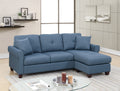 Blue Color Glossy Polyfiber Tufted Cushion Couch Sectional Sofa Chaise Living Room Furniture Reversible Sectionals Chaise Blue Wood Primary Living Space Cushion Back Contemporary,Modern L Shaped Pine Square Arms Fabric 4 Seat