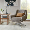 Swivel Lounge Chair, Star Based Swivel Brown Multi Wood