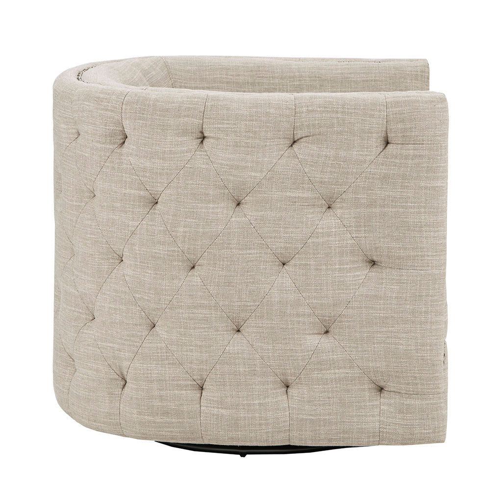 Capstone Swivel Chair Cream Solid Wood