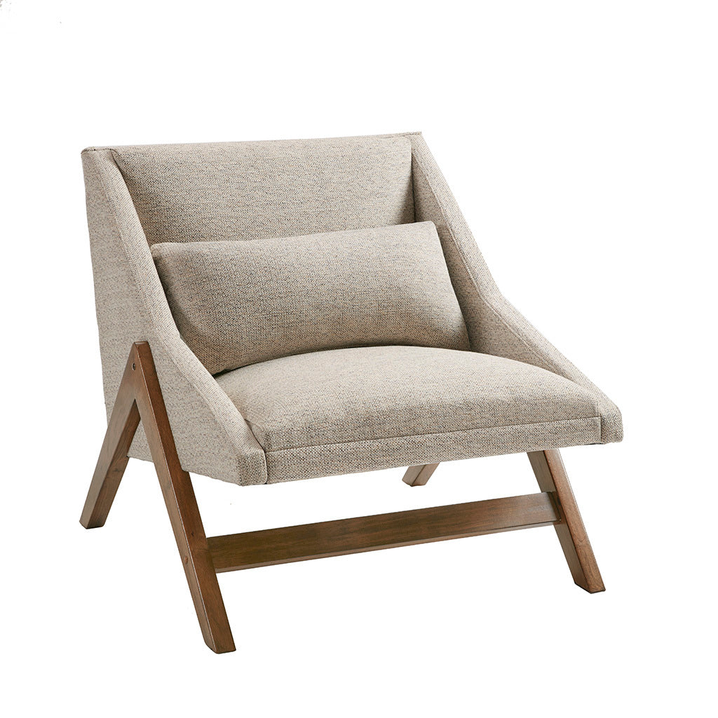 Accent Chair Brown Polyester