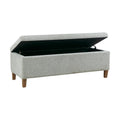 Soft Close Storage Accent Bench Blue Polyester