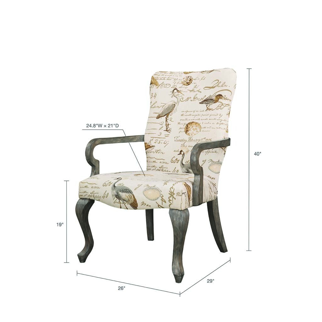 Accent Chair Ivory Multi Polyester