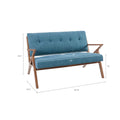 Rocket Loveseat Blue Solid Wood