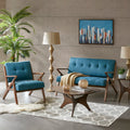 Rocket Loveseat Blue Solid Wood