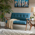 Rocket Loveseat Blue Solid Wood