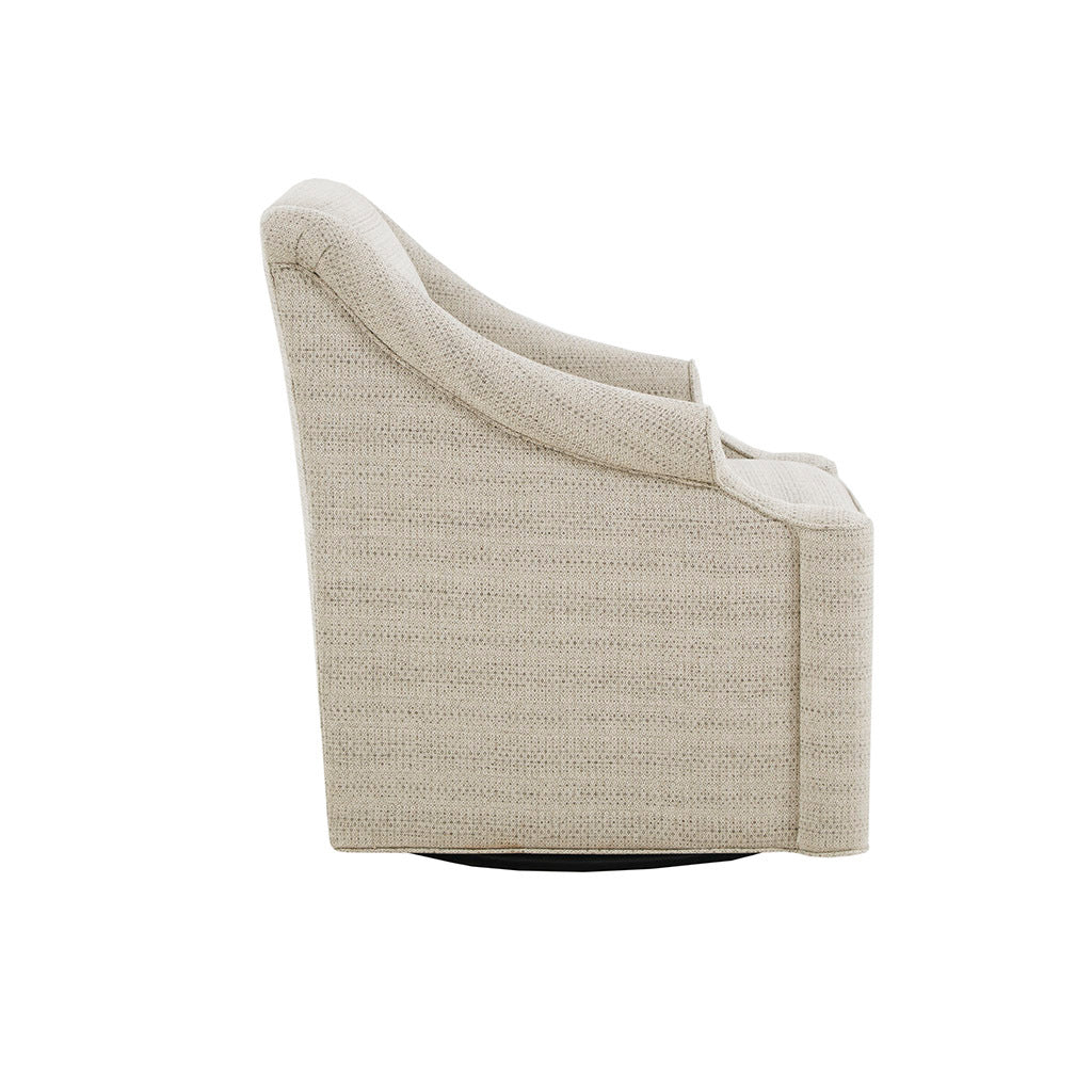 Justin Swivel Glider Chair Tan Solid Wood