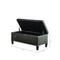 Tufted Top Soft Close Storage Bench Charcoal Polyester