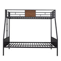 Twin Over Full Bunk Bed Modern Style Steel Frame Bunk Bed With Safety Rail, Built In Ladder For Bedroom, Dorm, Boys, Girls, Adults Old Sku:Lp000090Aad Full Brown Metal