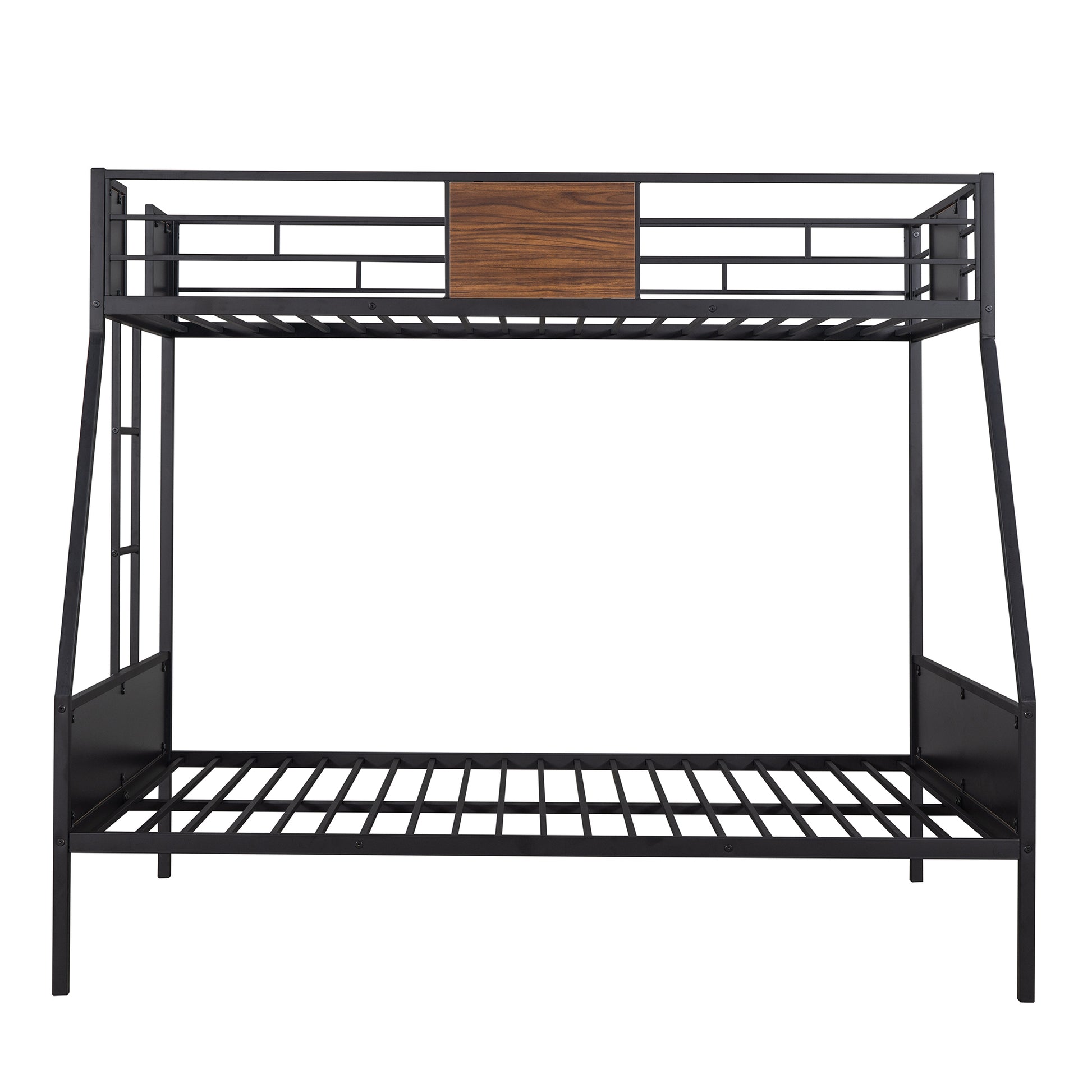 Twin Over Full Bunk Bed Modern Style Steel Frame Bunk Bed With Safety Rail, Built In Ladder For Bedroom, Dorm, Boys, Girls, Adults Old Sku:Lp000090Aad Full Brown Metal