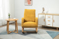 Coolmore Rocking Chair, Modern Glider Chair, Recliner Armchair With Wood Legs And Side Pocket, Nursery Rocking Accent Chair With High Back For Living Room Bedroom Mustard Yellow Linen Mustard Yellow Foam Solid Wood