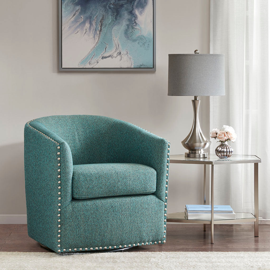 Tyler Swivel Chair Green Solid Wood