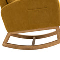 Coolmore Rocking Chair, Modern Glider Chair, Recliner Armchair With Wood Legs And Side Pocket, Nursery Rocking Accent Chair With High Back For Living Room Bedroom Mustard Yellow Linen Mustard Yellow Foam Solid Wood