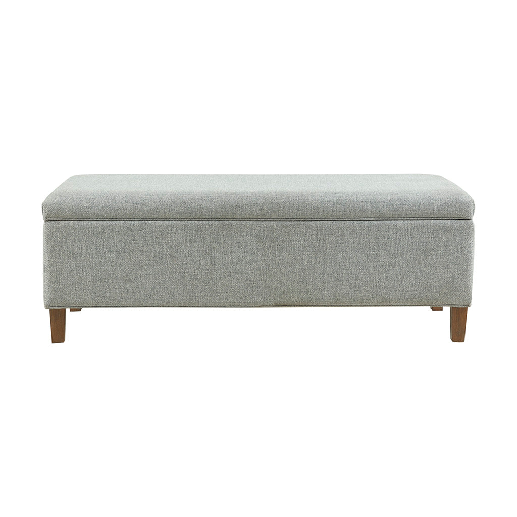 Soft Close Storage Accent Bench Blue Polyester