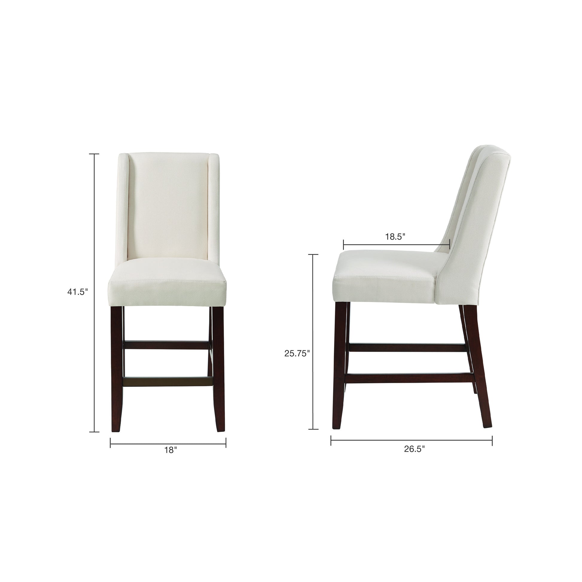 Brody Wing Counter Stool Cream Polyester