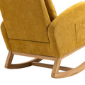 Coolmore Rocking Chair, Modern Glider Chair, Recliner Armchair With Wood Legs And Side Pocket, Nursery Rocking Accent Chair With High Back For Living Room Bedroom Mustard Yellow Linen Mustard Yellow Foam Solid Wood