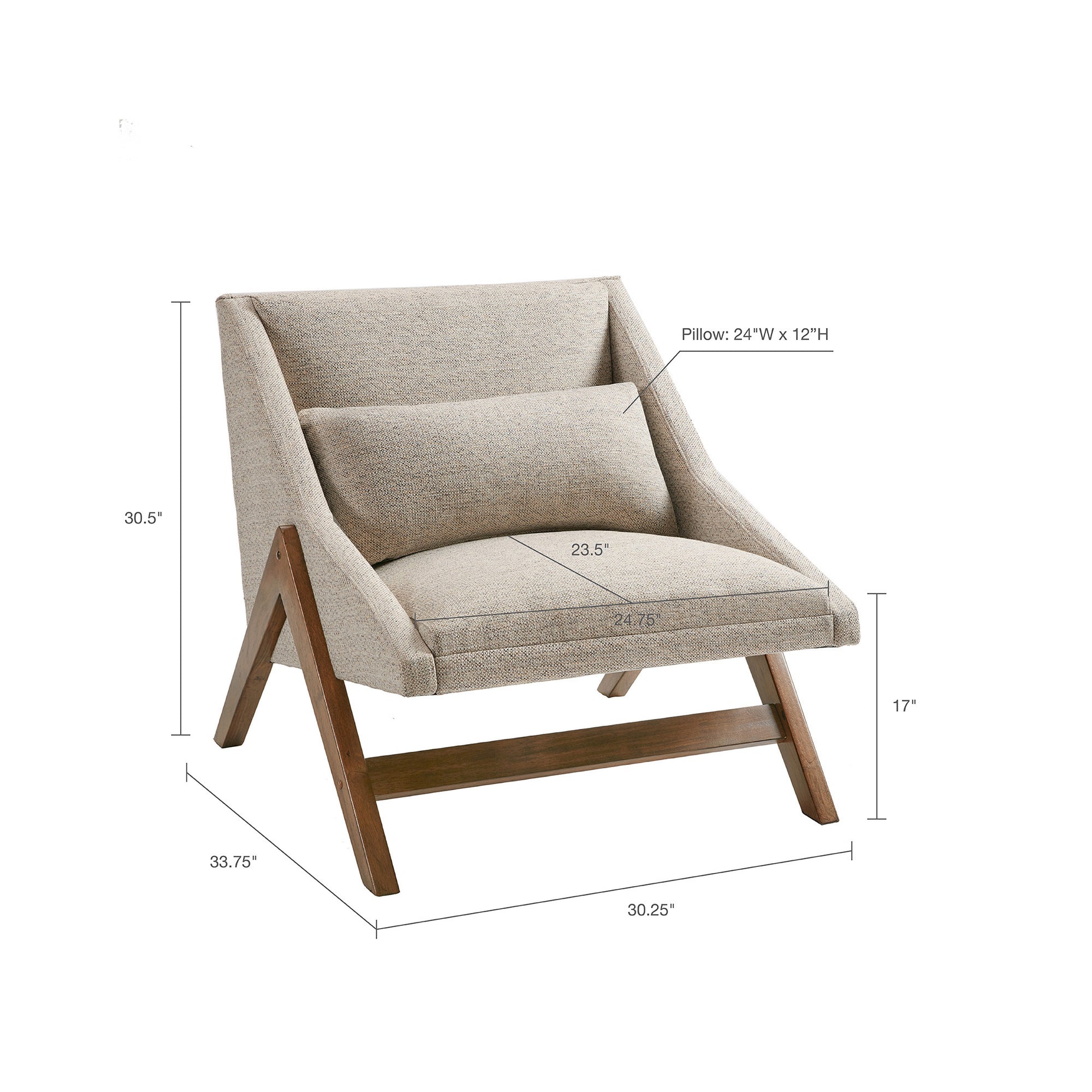 Accent Chair Brown Polyester