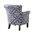 Brooke Tight Back Club Chair Navy Solid Wood