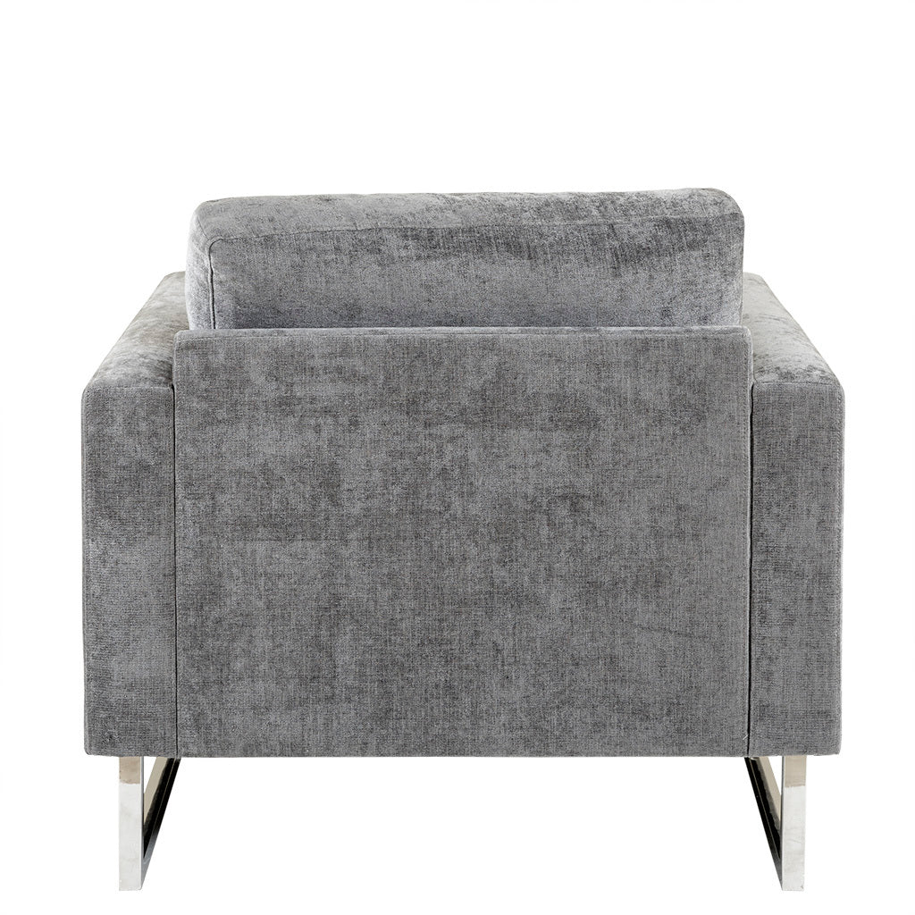 Accent Chair Grey Polyester