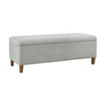 Soft Close Storage Accent Bench Blue Polyester