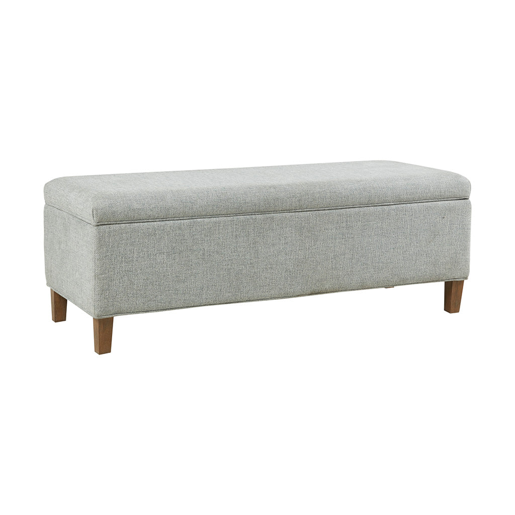 Soft Close Storage Accent Bench Blue Polyester