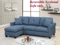 Blue Color Glossy Polyfiber Tufted Cushion Couch Sectional Sofa Chaise Living Room Furniture Reversible Sectionals Chaise Blue Wood Primary Living Space Cushion Back Contemporary,Modern L Shaped Pine Square Arms Fabric 4 Seat