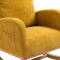 Coolmore Rocking Chair, Modern Glider Chair, Recliner Armchair With Wood Legs And Side Pocket, Nursery Rocking Accent Chair With High Back For Living Room Bedroom Mustard Yellow Linen Mustard Yellow Foam Solid Wood