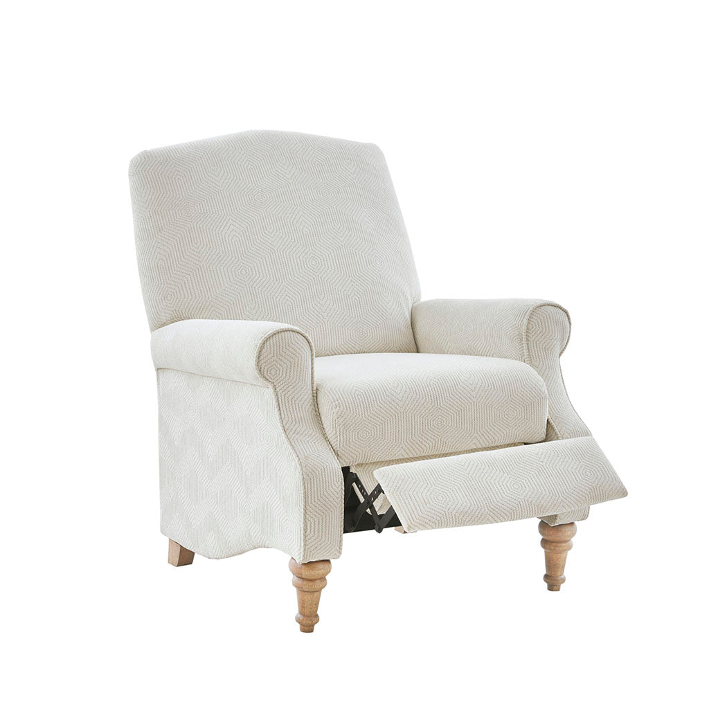 Push Back Recliner Ivory Polyester