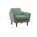 Mid Century Accent Chair Green Solid Wood