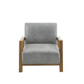Low Profile Accent Chair Grey Polyester