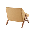 Accent Chair Mustard Yellow Pecan Polyester