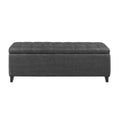 Tufted Top Soft Close Storage Bench Charcoal Polyester