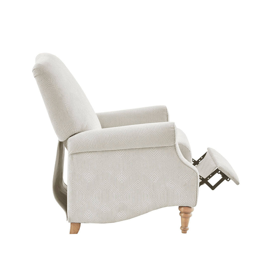 Push Back Recliner Ivory Polyester