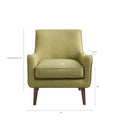 Mid Century Accent Chair Green Polyester