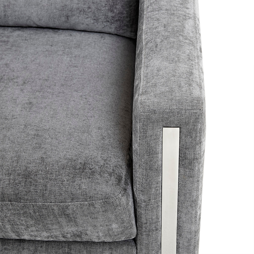 Accent Chair Grey Polyester