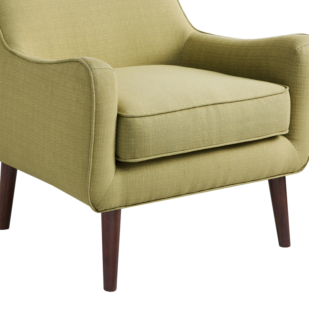Mid Century Accent Chair Green Polyester