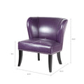 Armless Accent Chair Purple Polyester