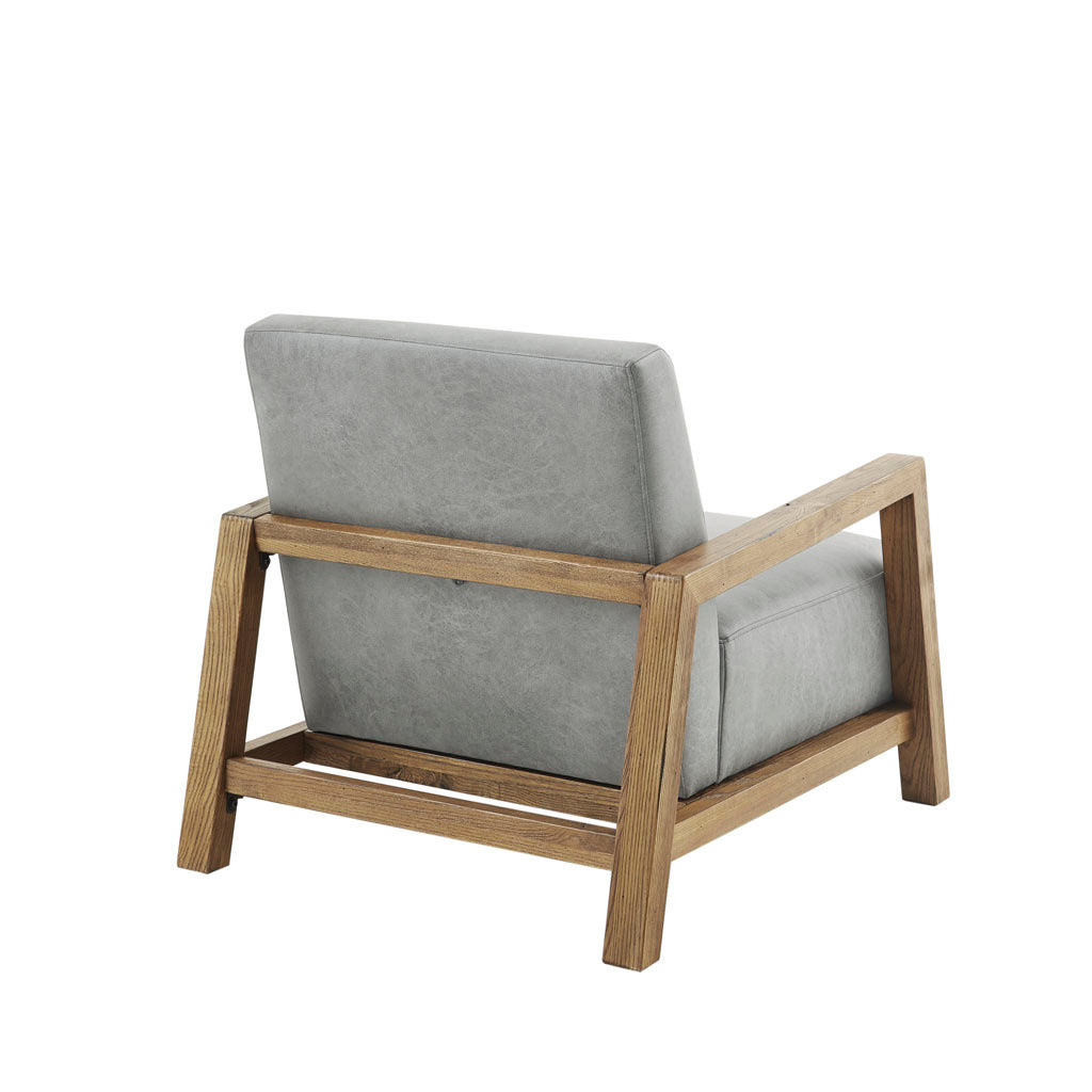 Low Profile Accent Chair Grey Polyester