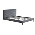 Rowen Queen Platform Bed Queen Grey Polyester