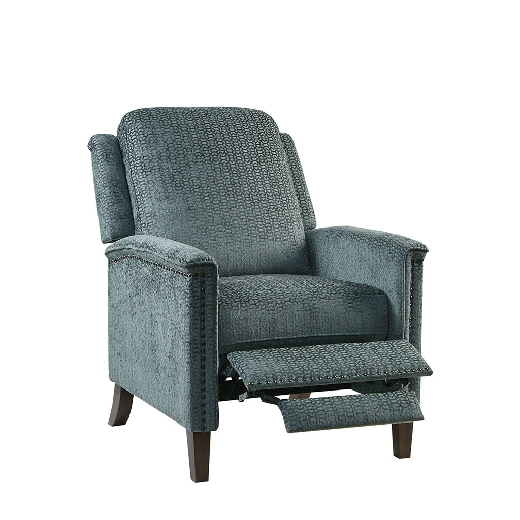 Push Back Recliner Grey Polyester