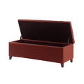 Tufted Top Soft Close Storage Bench Rust Red Polyester