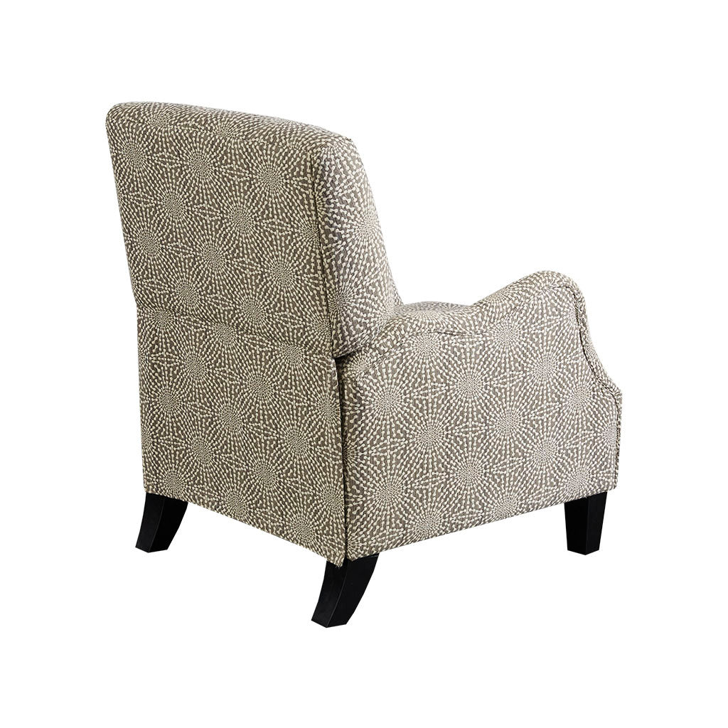 Push Back Recliner Beige Multi Polyester