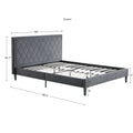 Rowen Queen Platform Bed Queen Grey Polyester