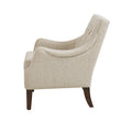 Button Tufted Accent Chair Beige Polyester