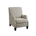 Push Back Recliner Beige Multi Polyester