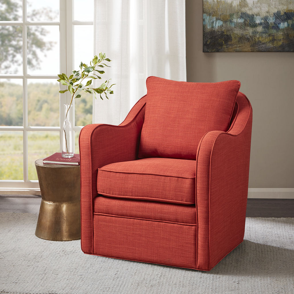 Brianne Swivel Chair Orange Solid Wood