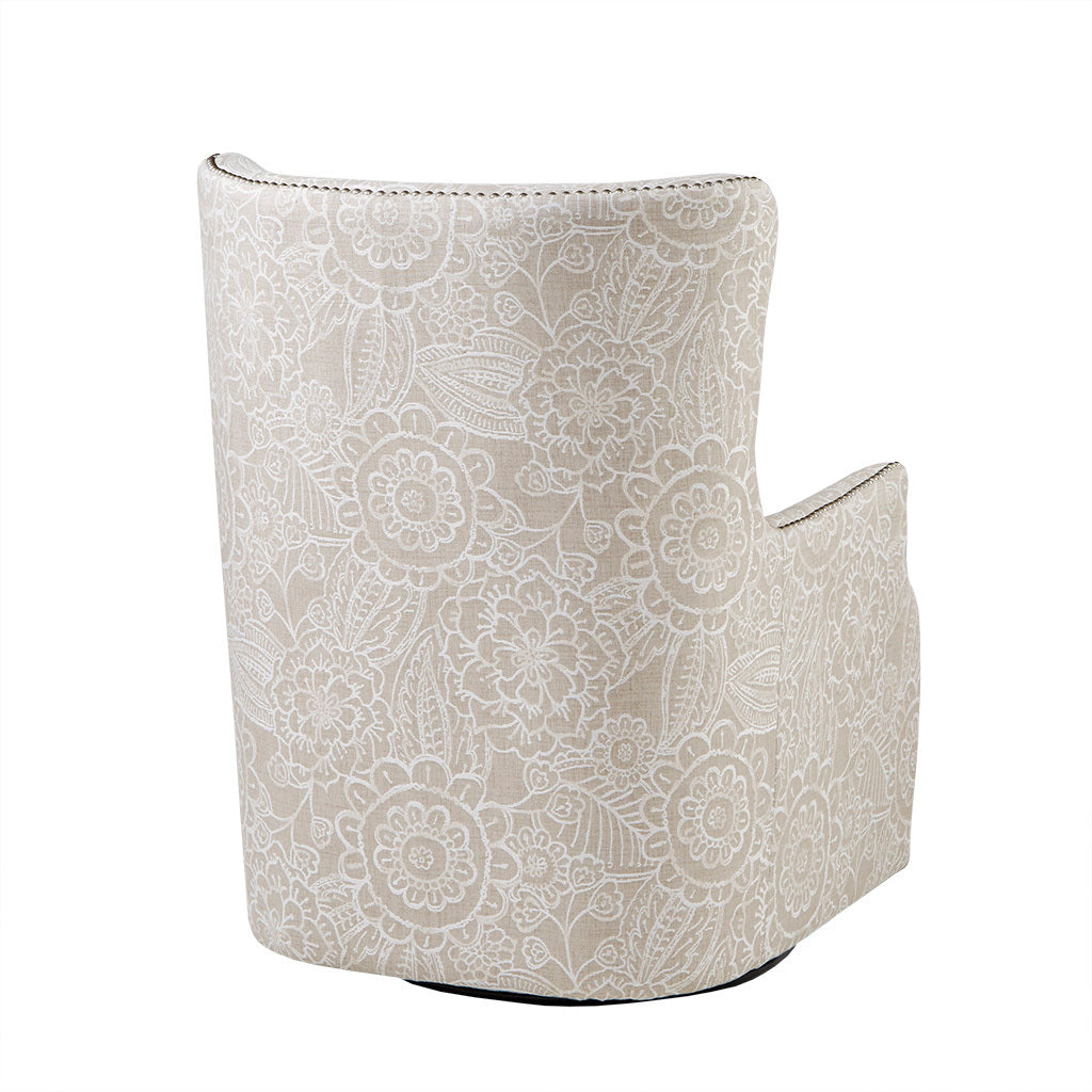Ella Swivel Glider Chair Cream Solid Wood