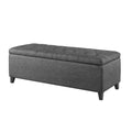 Tufted Top Soft Close Storage Bench Charcoal Polyester