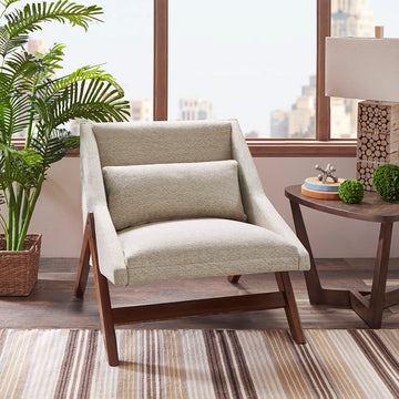 Accent Chair Brown Polyester