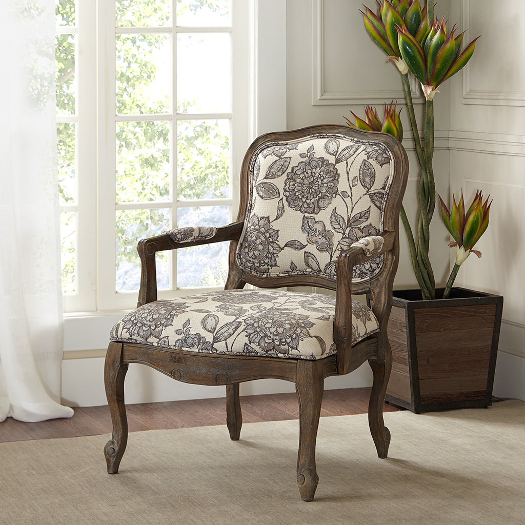 Camel Back Exposed Wood Chair Multi Polyester